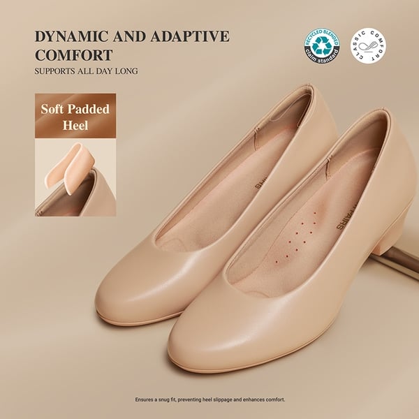 Ascenda Counsel Round-Toe Low Block Heel Pumps - NUDE - 3