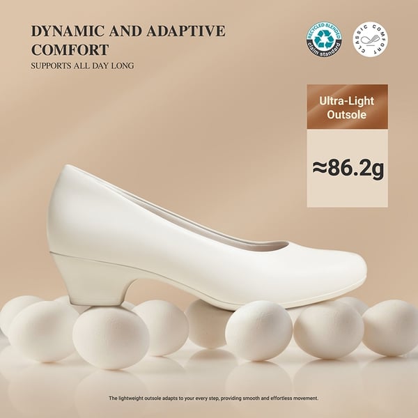 Ascenda Counsel Round-Toe Low Block Heel Pumps - WHITE - 4