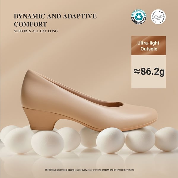 Ascenda Counsel Round-Toe Low Block Heel Pumps - NUDE - 4