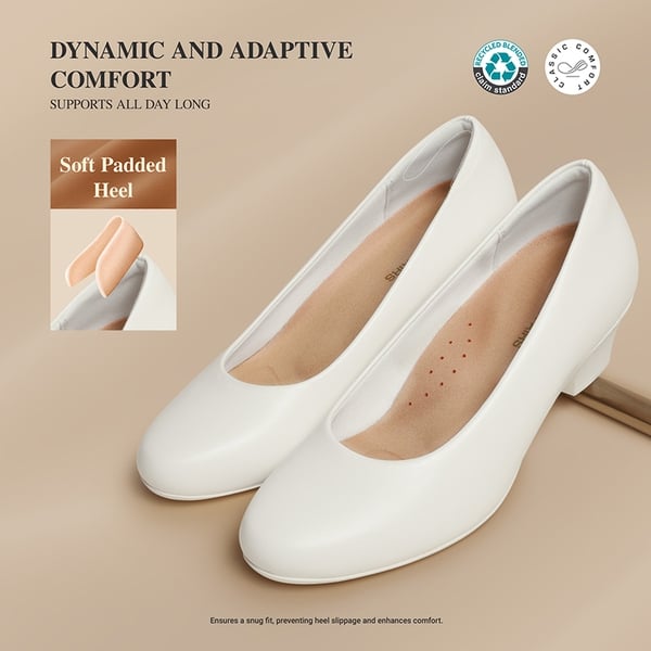 Ascenda Counsel Round-Toe Low Block Heel Pumps - WHITE - 3