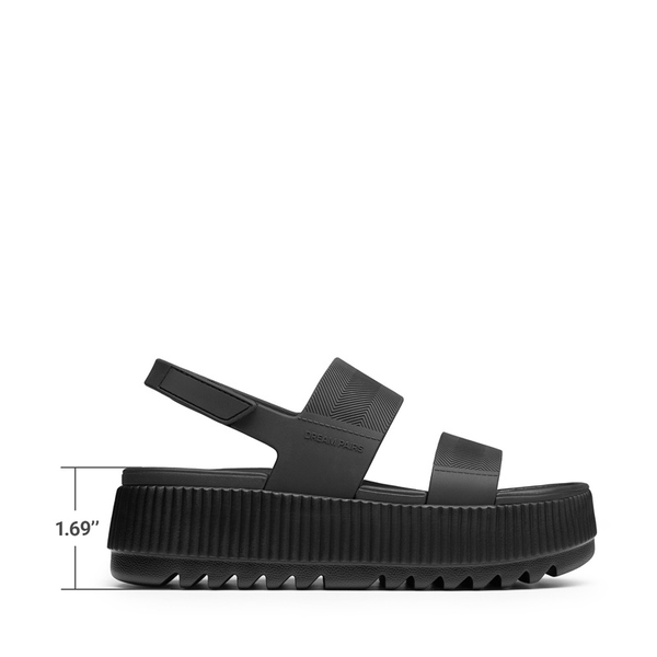 Comfortable Summer Beach Wedge Sandals - ALL BLACK - 3