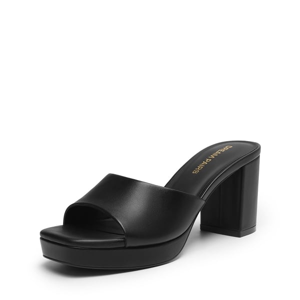 Dreamy Y2K Platform Heels with Square Toe - BLACK -  0