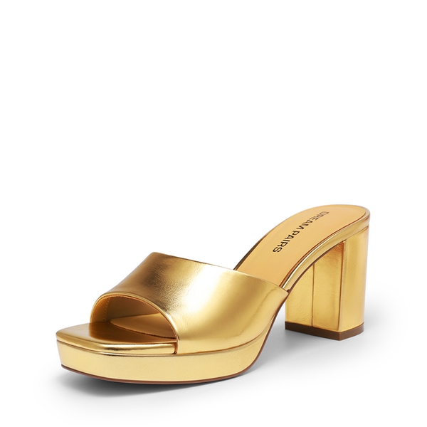 Dreamy Y2K Platform Heels with Square Toe - GOLD -  0