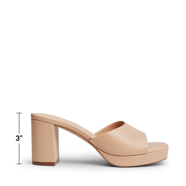 Y2K Platform Heels with Square Toe - NUDE - 3