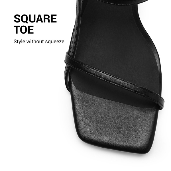 Women’s Kitten Heels with Crossover Straps - BLACK - 6