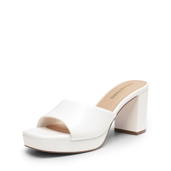 Dreamy Y2K Platform Heels with Square Toe - WHITE -  0