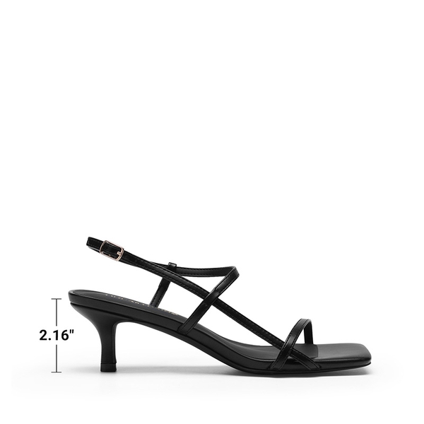 Women’s Kitten Heels with Crossover Straps - BLACK - 3