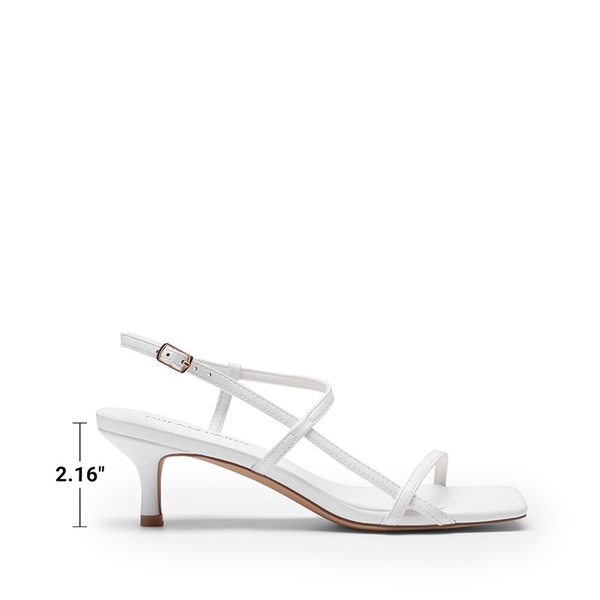 Women’s Kitten Heels with Crossover Straps - WHITE - 3