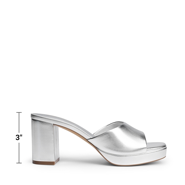Dreamy Y2K Platform Heels with Square Toe - SILVER - 3