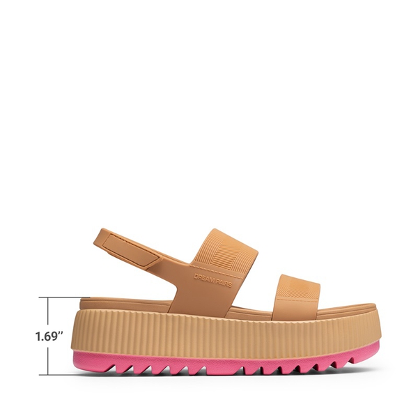 Comfortable Summer Beach Wedge Sandals - CAMEL - 3