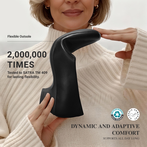 [Stand All Day Pumps] Counsel Round-Toe Low Block Heel Pumps - BLACK - 5