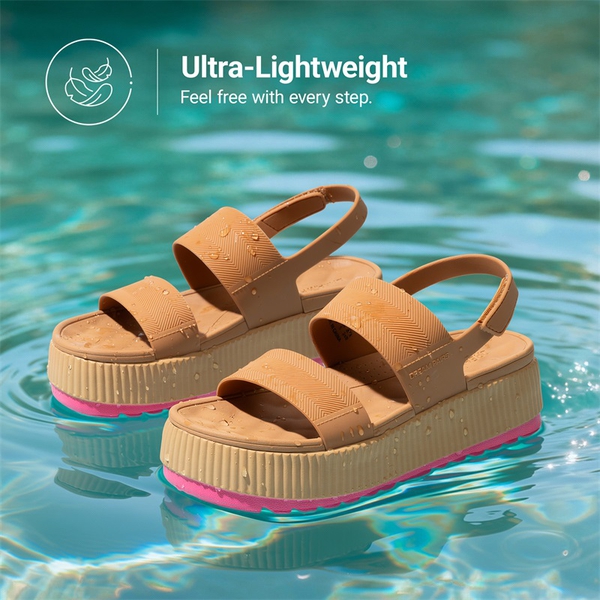 Comfortable Summer Beach Wedge Sandals - CAMEL - 7