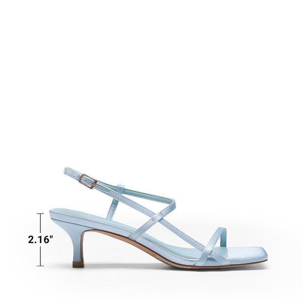 Women’s Kitten Heels with Crossover Straps - BLUE - 3