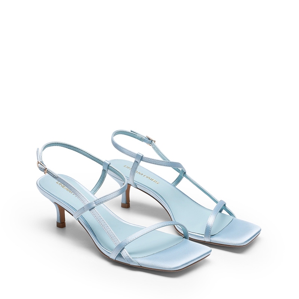 Women’s Kitten Heels with Crossover Straps - BLUE - 4