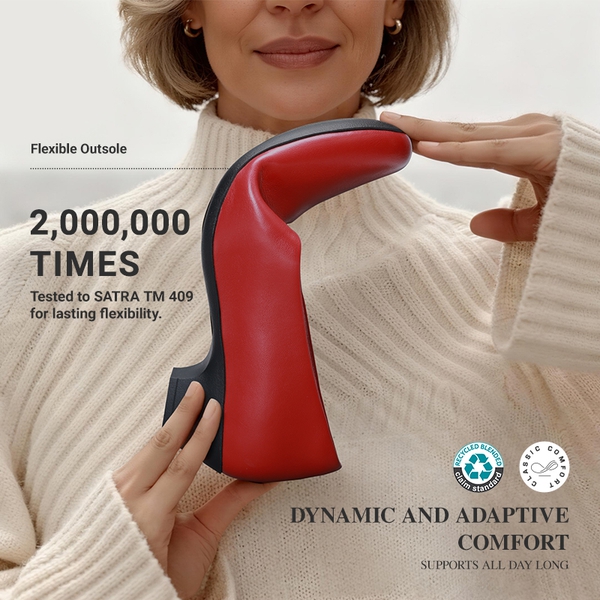 Ascenda Counsel Round-Toe Low Block Heel Pumps - RED - 5