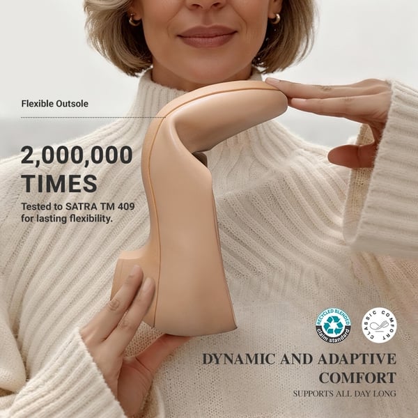 Ascenda Counsel Round-Toe Low Block Heel Pumps - NUDE - 5