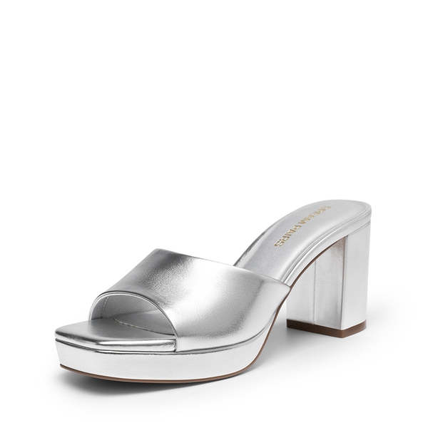 Dreamy Y2K Platform Heels with Square Toe - SILVER -  0