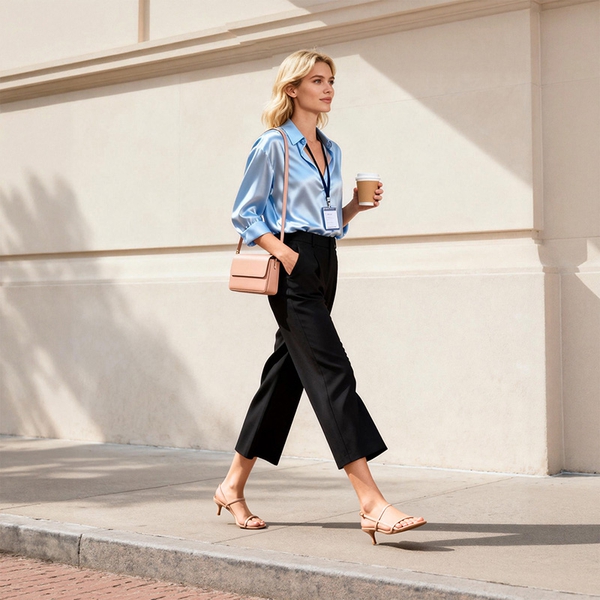 Women’s Kitten Heels with Crossover Straps - NUDE - 1