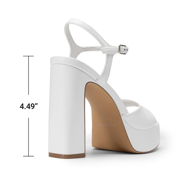 Dreamy Y2K-style Block Heel Platform Sandals - WHITE - 6