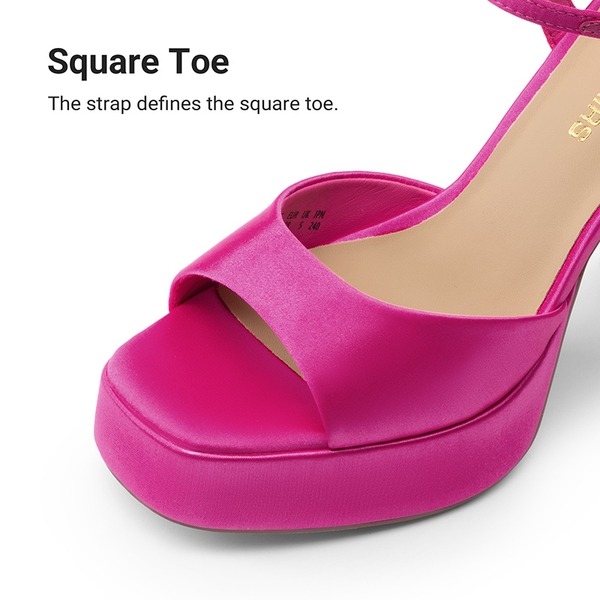 Dreamy Y2K-style Block Heel Platform Sandals - HOT PINK - 5