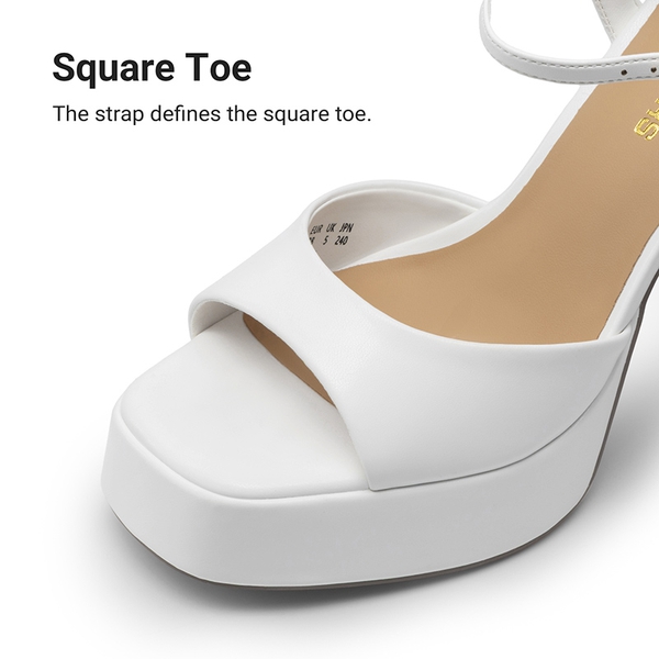 Dreamy Y2K-style Block Heel Platform Sandals - WHITE - 5