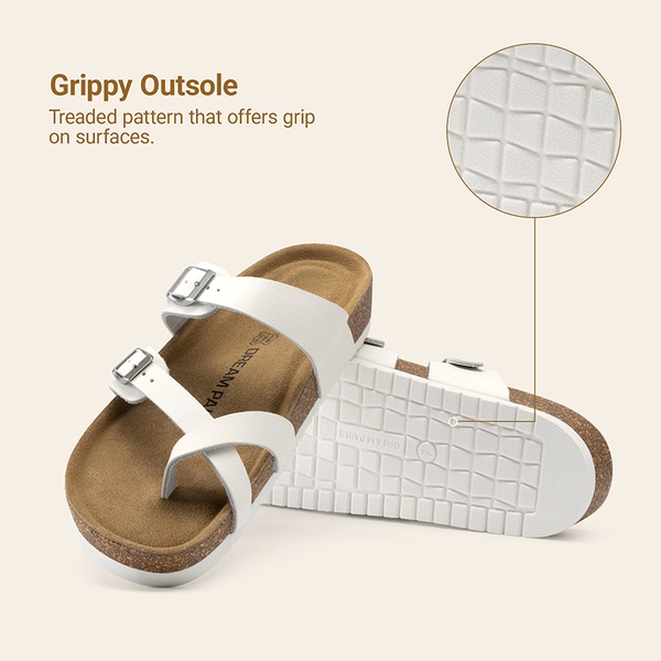 Women’s Slip-On Sandals with Arch Support - WHITE - 6