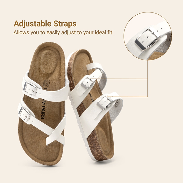 Women’s Slip-On Sandals with Arch Support - WHITE - 5