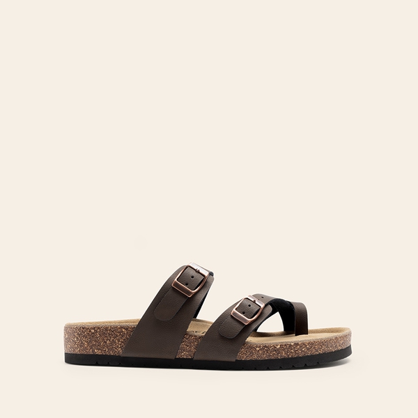 Women’s Slip-On Sandals with Arch Support - BROWN - 3