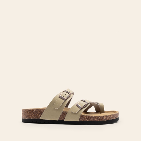 Women’s Slip-On Sandals with Arch Support - BEIGE - 3