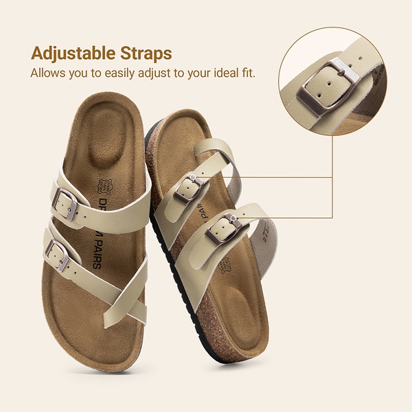Women’s Slip-On Sandals with Arch Support - BEIGE - 5