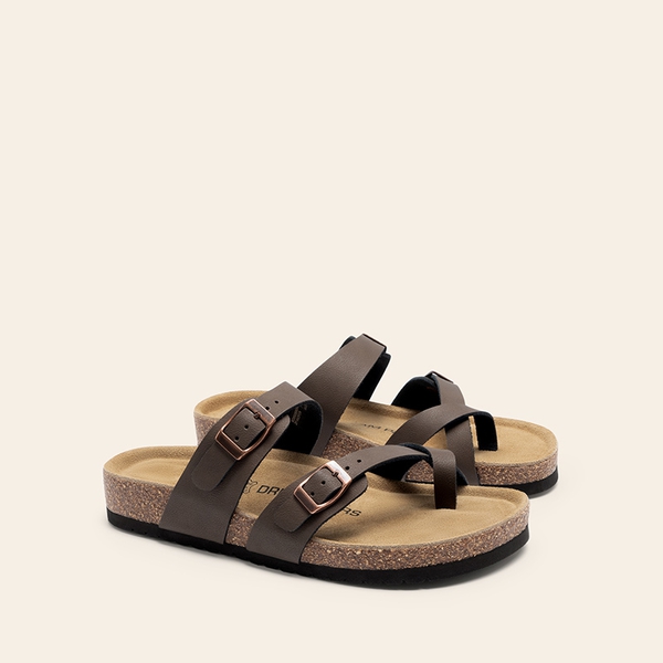 Women’s Slip-On Sandals with Arch Support - BROWN - 4
