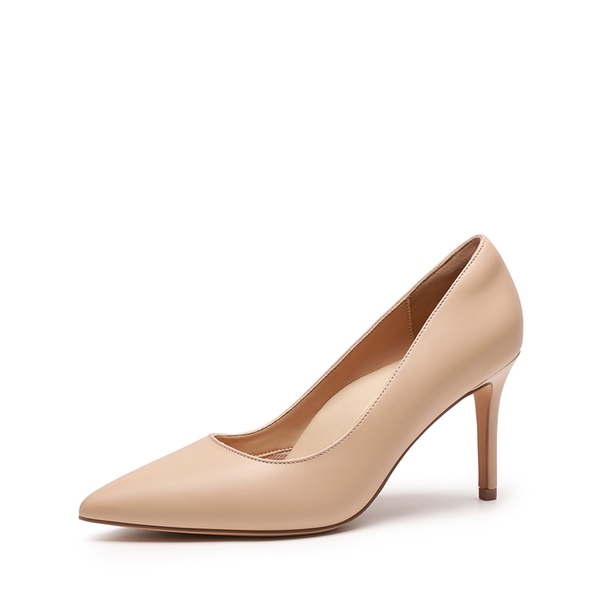 Comfy Pointed Toe Stiletto Heel Chic Pumps - NUDE -  0
