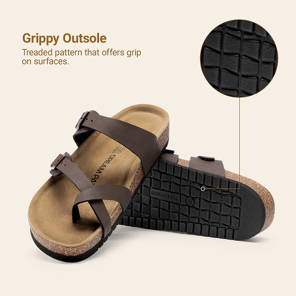 Women’s Slip-On Sandals with Arch Support - BROWN - 6