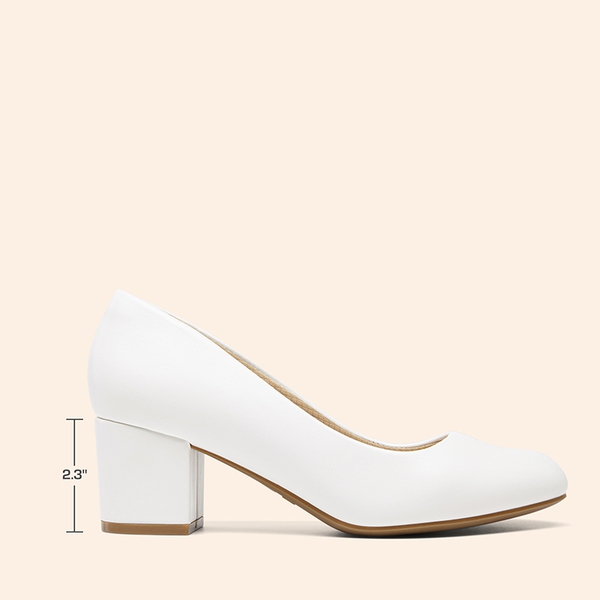 Ascenda Wide-Toe Non-slip Arch Support Cushioned Pumps - WHITE - 1