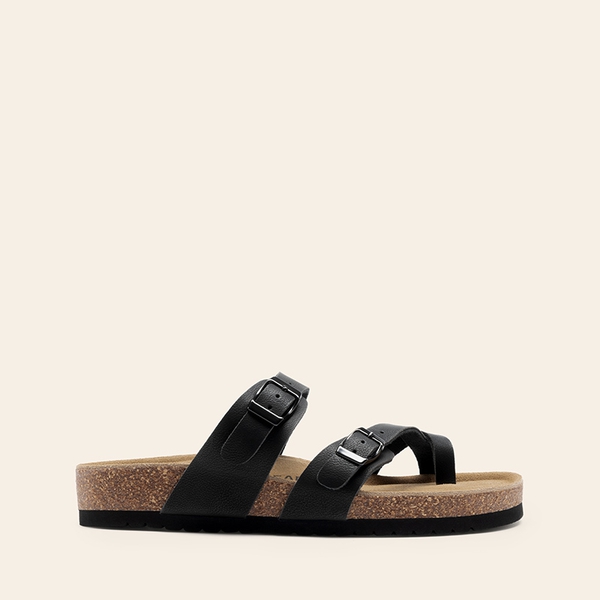 Women’s Slip-On Sandals with Arch Support - BLACK - 3