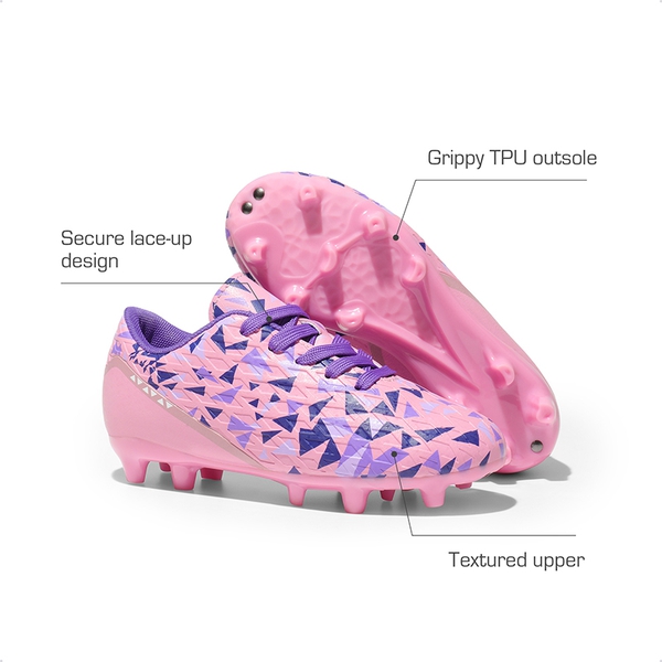 Kids Non-Slip TPU Outsole Soccer Shoes - PINK/PURPLE - 2