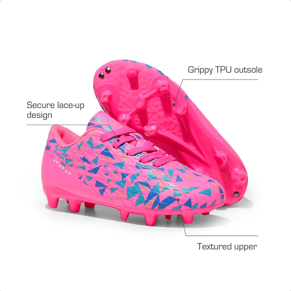 Kids Non-Slip TPU Outsole Soccer Shoes - HOT PINK/BLUE - 2