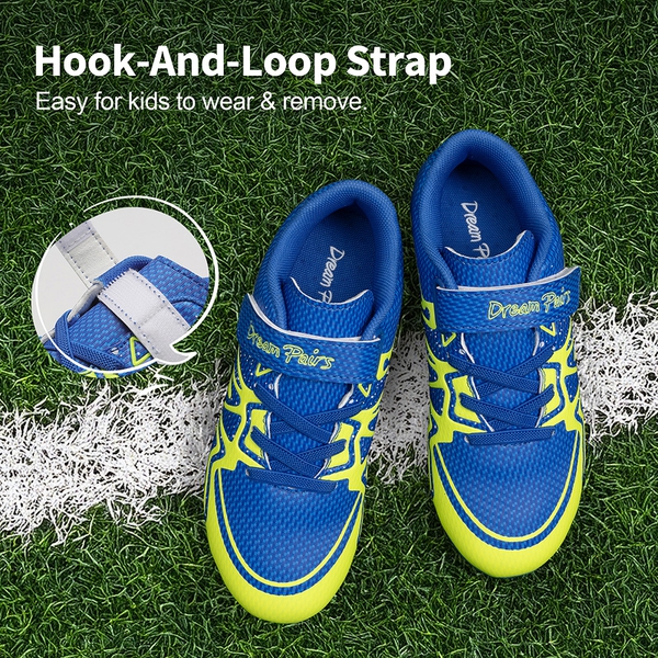 Kids Mesh-Covered EVA Insole Soccer Shoes  - ROYAL BLUE/NEON GREEN - 6