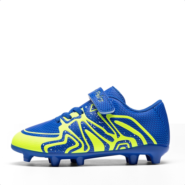 Kids Mesh-Covered EVA Insole Soccer Shoes  - ROYAL BLUE/NEON GREEN - 1