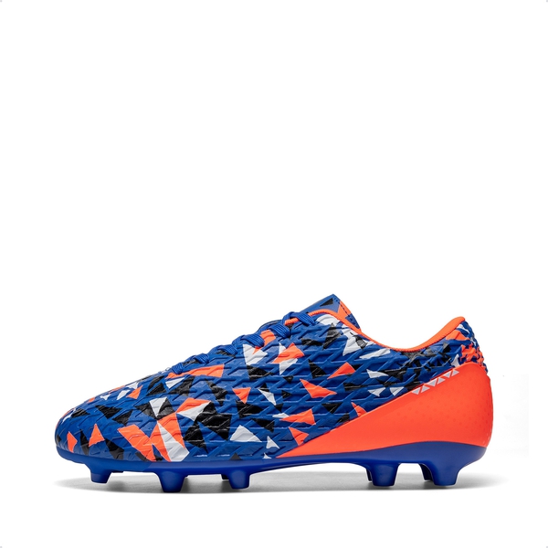 Men‘s Strategically Positioned Cleats Soccer Shoes - ORANGE/ROYAL BLUE - 1
