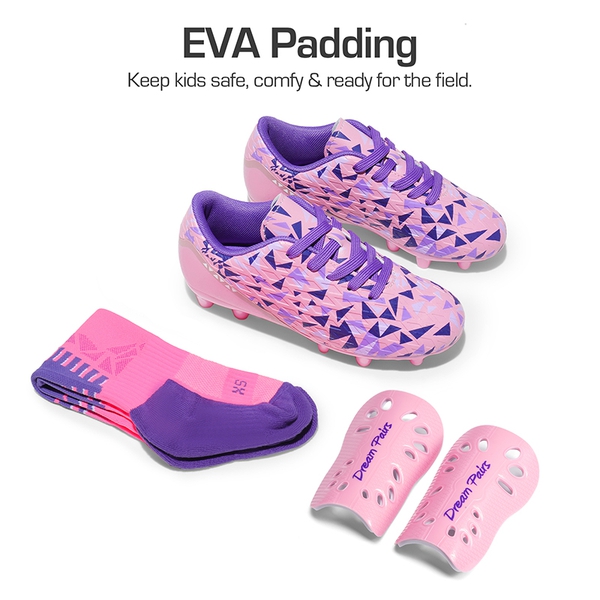 Kids Non-Slip TPU Outsole Soccer Shoes - PINK/PURPLE - 5