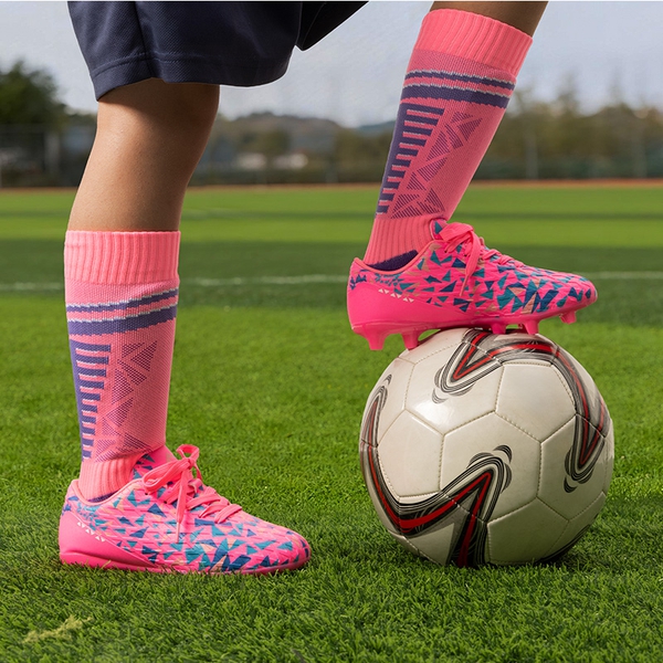 Kids Non-Slip TPU Outsole Soccer Shoes - HOT PINK/BLUE - 6
