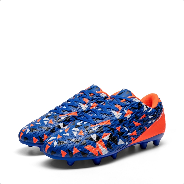 Men‘s Strategically Positioned Cleats Soccer Shoes - ORANGE/ROYAL BLUE - 2