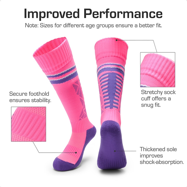 Kids Non-Slip TPU Outsole Soccer Shoes - HOT PINK/BLUE - 3