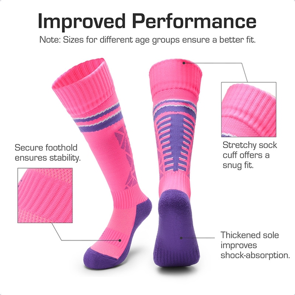 Kids Non-Slip TPU Outsole Soccer Shoes - PINK/PURPLE - 3