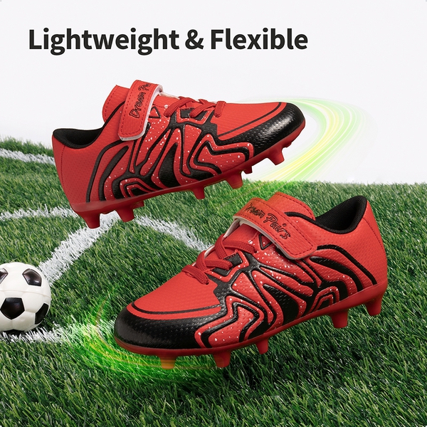 Kids Mesh-Covered EVA Insole Soccer Shoes  - RED/BLACK - 3