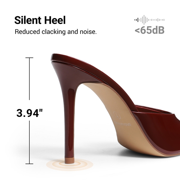 Chic Open Toe Stiletto Mule Heels - BURGUNDY - 6