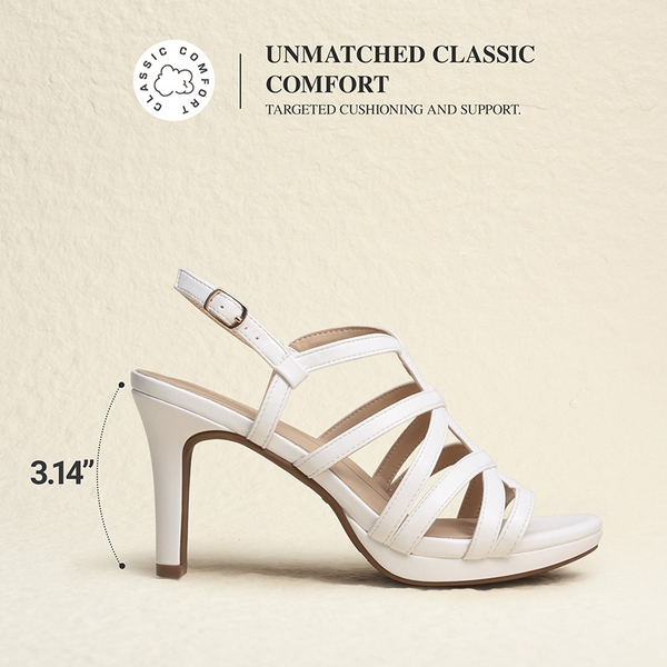 Ascenda Comfort Platform Stiletto Heel Dress Sandals - WHITE - 3