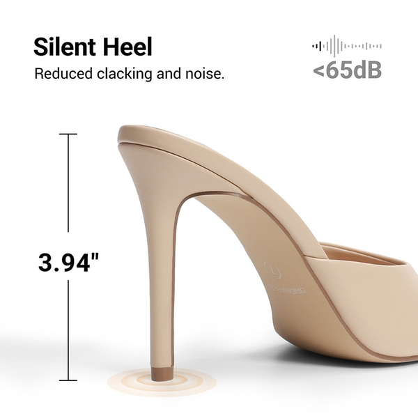 Chic Open Toe Stiletto Mule Heels - NUDE - 6