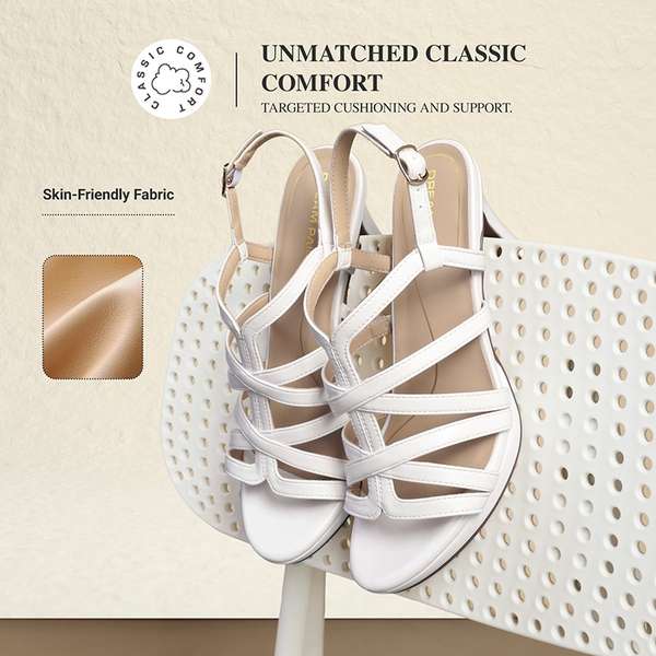 Ascenda Comfort Platform Stiletto Heel Dress Sandals - WHITE - 5